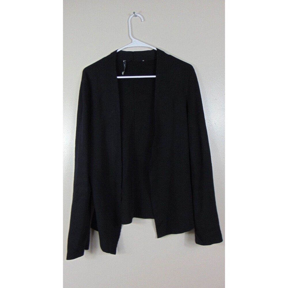 MM LaFleur New York Black Knit Cardigan Sweater Open Front Career Jacket Small - Picture 2 of 7